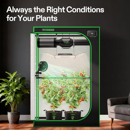 VIVOSUN 2x4 Smart PRO Grow Tent Kit with 2-in-1 Tunable 200W Spectrum LED - size: Plus 48"x24"x72"