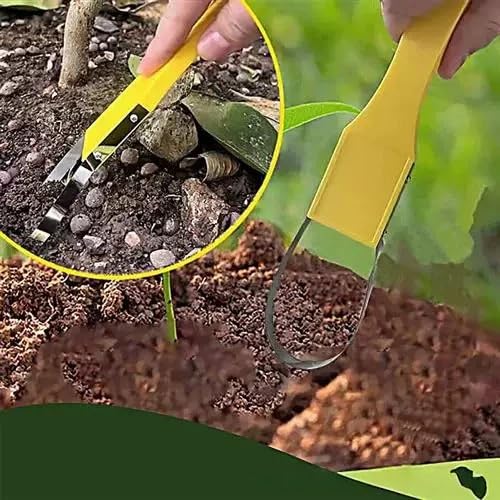 Weeder Handheld Weed Puller Tool Hand Gardening Tool Manual Weeder,Yellow - color: Yellow