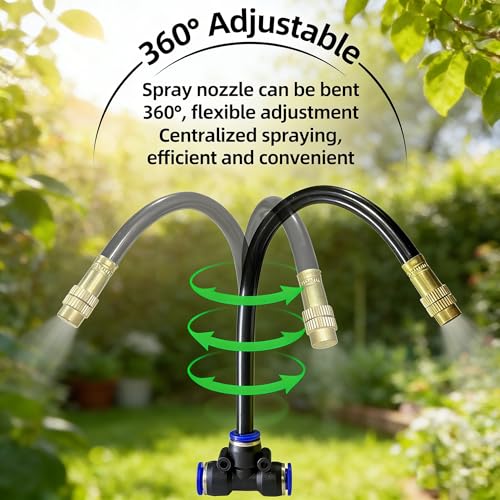 40FT Drip Irrigation Kit, 13 360° Copper Nozzles, Garden Watering System - size: 40FT