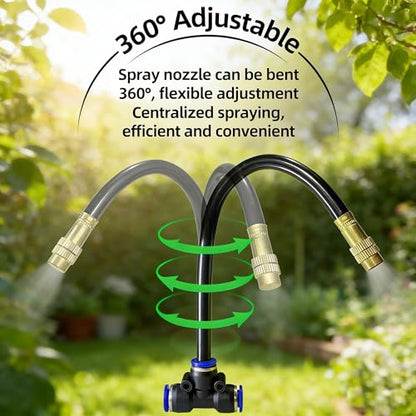 100FT Drip Irrigation Kit with 30 Emitters, 3 Spray Types, Push-Fit System - size: 100FT