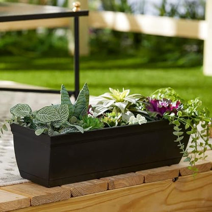 The HC Companies Eclipse Window Planter Box, 24 Inch, Warm Gray, 2-Pack - color: Warm Gray, size: 24" (Pack of 2)