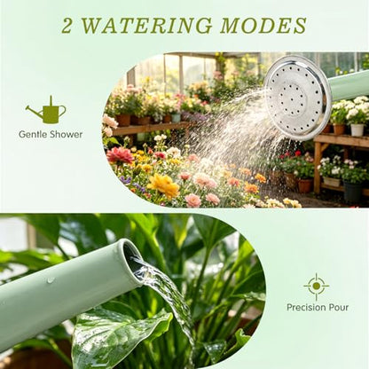 1 Gallon Watering Can for Outdoor&Indoor Plants，Cream Green - color: Cream Green