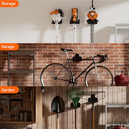 Garage Organizer Trimmer Rack Wall Mount, Weedeater Hanger, Black, 2 Pack - color: Black 2 Packs