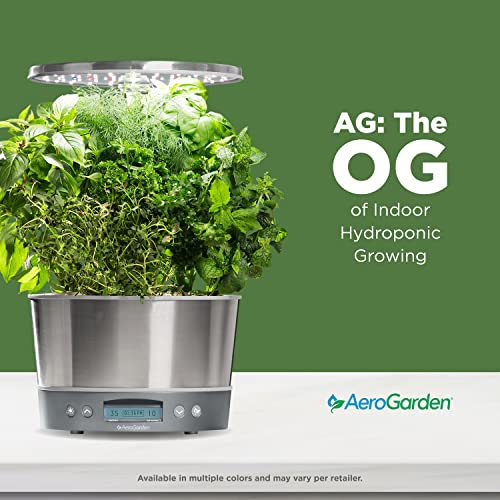 AeroGarden Harvest Elite 360, White Stainless - color: White