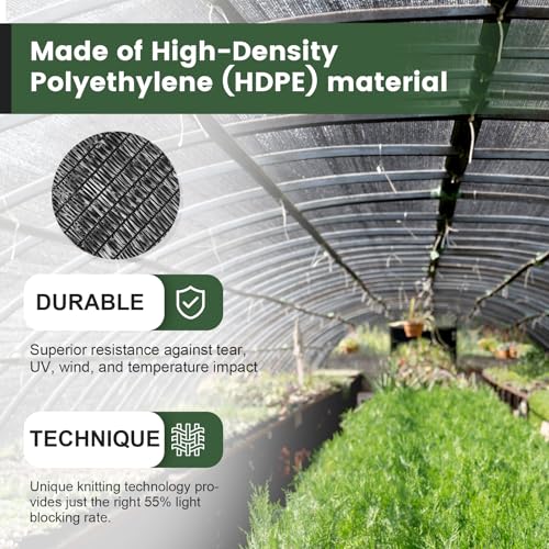 6.5 x 10 FT 55% Heavy Duty Shade Cloth Mesh Tarp - size: 55% - 6.5 x 10 FT Premium