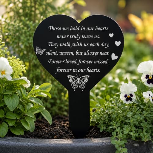 Acrylic Garden Stakes, Fairy Butterfly Yard Decor, Decorative Plant Pot Stakes for Garden, Lawn, Flower Bed, Patio, Porch and Seasonal Display (Heart Shape 3) - color: Heart Shape 3
