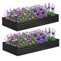 Foxlang 8x4x1ft(2 PCS) Galvanized Raised Garden Bed,Black - color: Black