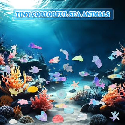 200 Pcs Mini Resin Ocean Animals, Tiny Variety Sea Figurines to Hide