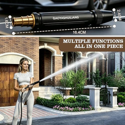 3Pcs Home high-Pressure car wash Water Gun with Booster Nozzle, Adjustable Booster high-pressure car washing water nozzle for Outdoor Cleaning, Watering Plants and Car Washing