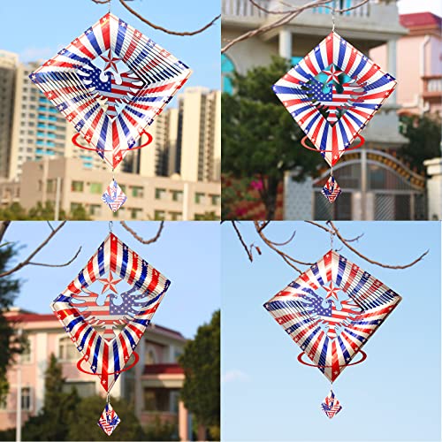DJUAN 13.5in American Eagle Flag Patriotic Wind Spinner Gifts for Men Dad - color: Eagle Flag