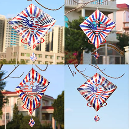 DJUAN 13.5in American Eagle Flag Patriotic Wind Spinner Gifts for Men Dad - color: Eagle Flag