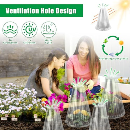 30 Pack Garden Cloches for Plants, Reusable Bell Plant Cover - color: Clear 30pc