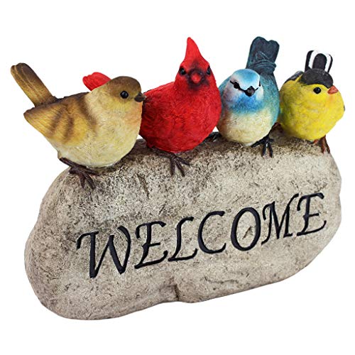Birdy Welcome Garden Stone Statue: Large - size: Large
