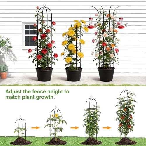 100% Metal Obelisk Garden Trellis 6.6 Ft Tall Plant Support for Climbing - size: 1PC