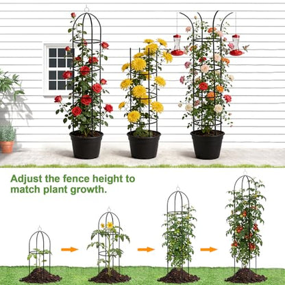 100% Metal Obelisk Garden Trellis 6.6 Ft Tall Plant Support for Climbing - size: 1PC