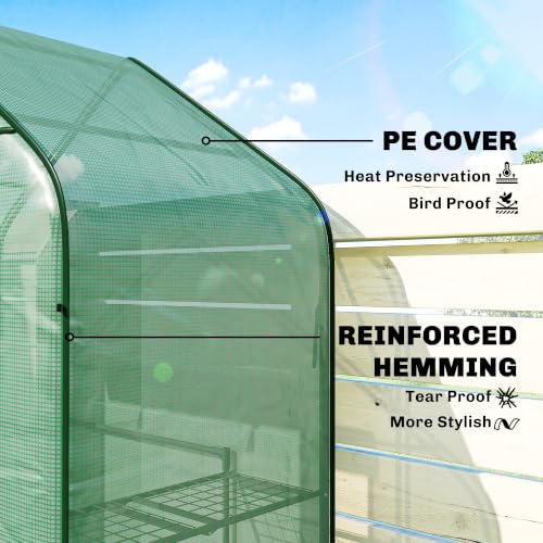 Outsunny 4.7' x 2.3' x 6.2' Small Greenhouse, Foldable Frame, Green - color: Green