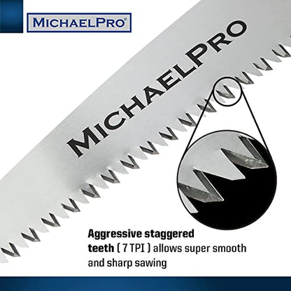 MichaelPro MP018007 Folding Hand Saw, Pruning Saw | 11” Rugged Blade with Non-Slip Grip for Tree Pruning, Camping, Gardening, Hunting. Cutting Wood, PVC