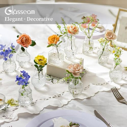 Glasseam Mini Bud Vases for Centerpieces: 40Pcs Clear Glass Vases in Bulk - size: 40pcs