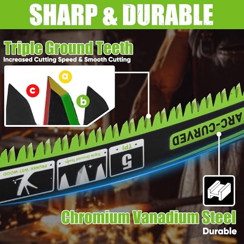 9.5-Inch Arc Curved Reciprocating Saw Blades Set with Storage Box - size: 9.5