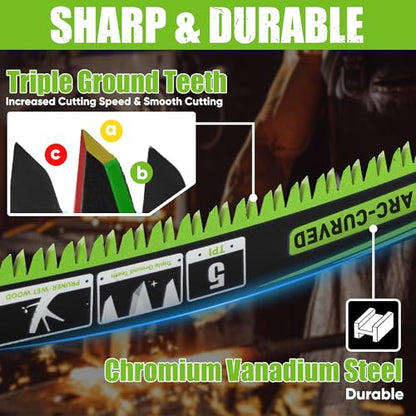 9.5-Inch Arc Curved Reciprocating Saw Blades Set with Storage Box - size: 9.5