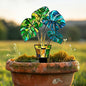 Stained Glass Monstera Plant Acrylic Garden Stake, Indoor and Outdoor Garden Acrylic Decoration, Idea Gift for Flower Potted Ornament and Landscape Beautification, Suitable for Courtyards and Lawn