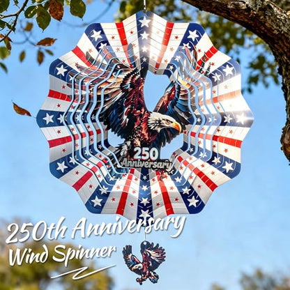 250th Anniversary American Eagle Flag 12 Inch Wind Spinner - size: American Eagle