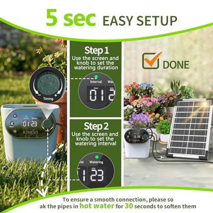Solar Drip Irrigation System, Auto Plant Waterer for 30 Pots - color: 308