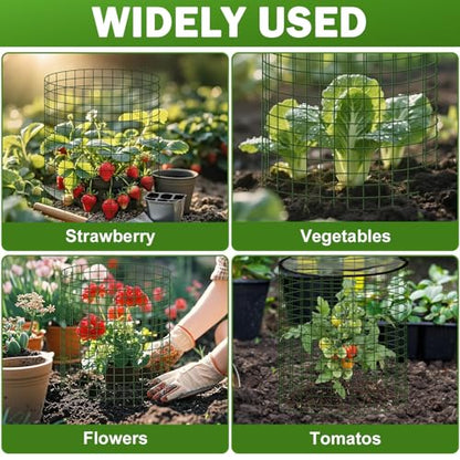 Plant Protector from Animals, 4 Pack 16”x 16" Wire Cage Cloches