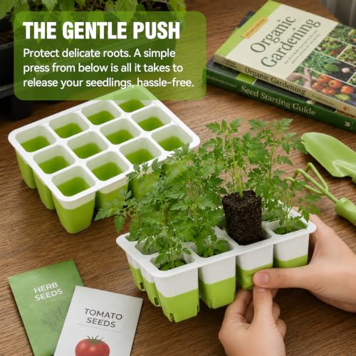 120 Cells Reusable Seed Starter Trays, 10-Pack Seed Starter Kit for Indoor