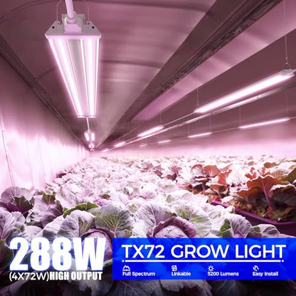 Barrina TX72 4FT LED Grow Light, 288W(4 x 72W, 2000W Equivalent), Purple - color: Purple, size: 4FT-72W-4P