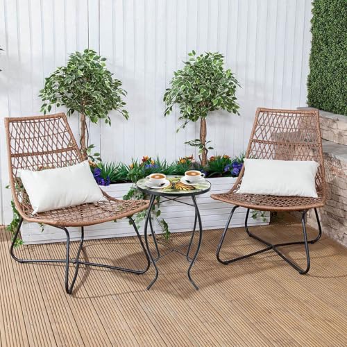 VCUTEKA Outdoor Side Table,14" Patio Accent Table Bistro Coffee End Table - color: Yellow Butterfly