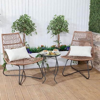 VCUTEKA Outdoor Side Table,14" Patio Accent Table Bistro Coffee End Table - color: Yellow Butterfly