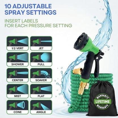J&B XpandaHose 75ft Expandable Garden Hose, Lightweight, Brass Connectors - color: Green/Black, size: 75ft