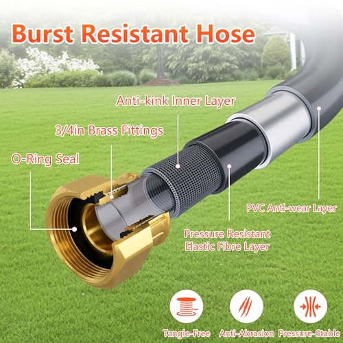 Retractable Garden Hose Reel, 1/2 in x 75 ft - size: 1/2" 75FT
