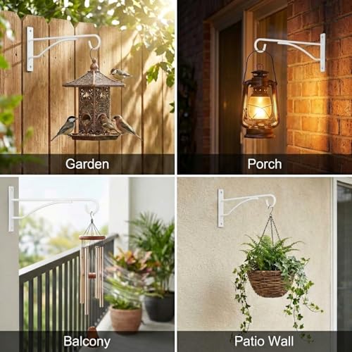 Eyrosa 8" Plant Hangers Hanging Hooks Minimalist 6 Pack, White - color: White