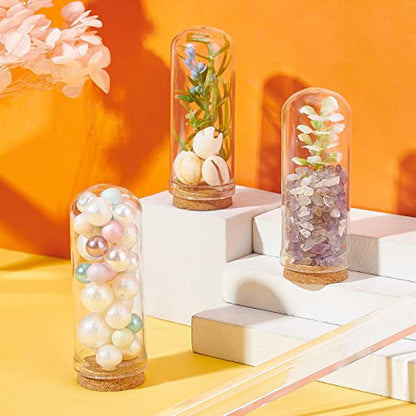 PH PandaHall 10pcs Glass Display Dome Cloche 20ml Bottles 1.1x2.8inch - size: 1.1 x 2.7 inches