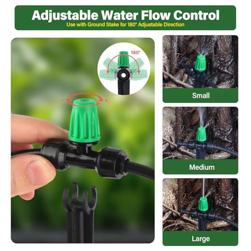 Kalolary 75FT Quick-Connect Drip Irrigation System Kit - size: 75FT Drip Irrigation System Kit