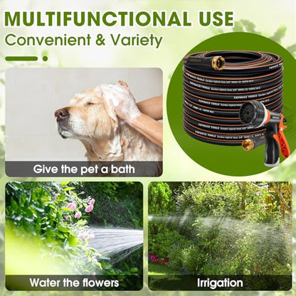 Garden Hose 100ft x 5/8", Heavy Duty Water Hose, Kink Resistant - color: Dark, size: 100FT