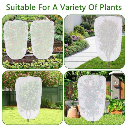 5x3.3 Ft Garden Plant Shade Cover with Drawstring, Non-Woven Sunshade Cloth - color: 1 Pc, size: 5 x 3.3 Ft