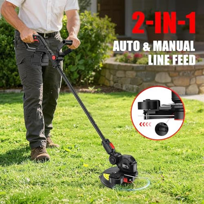 3-in-1 Cordless Weed Wacker Compatible with Milwaukee M18 18V Battery