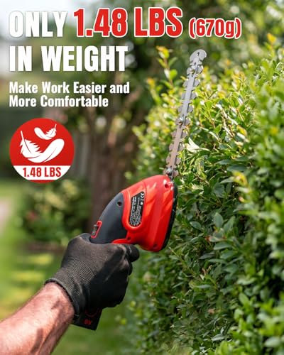 2 in 1 8V Hedge Trimmer Cordless, Red - color: Red and Black