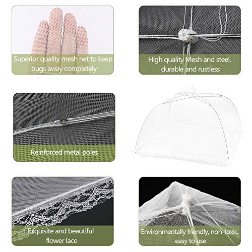 Onarway 6 Pack Food Covers 17 Inch Pop-Up Encrypted Mesh Plate Serving Tent - size: 17 inch x 6 packs