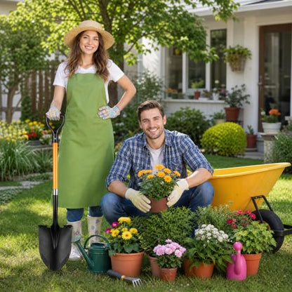 41-Inch Round Point Heavy Duty Digging Shovel, Fiberglass Handle with D-Grip & Serrated Alloy Steel Head, Ideal for for Garden, Construction, Masonry, and General Digging in Soil, Dirt & Gravel - size: 41 inch