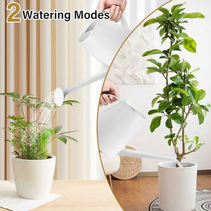 Plant Watering Can for Home Plant Garden 1/2 Gallon White - color: White