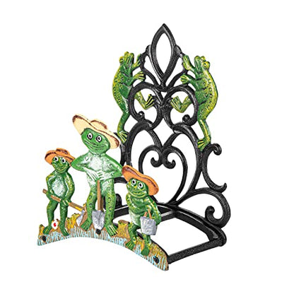 Sungmor Cast Iron Wall Mounted Garden Hose Holder - Five Frogs Rack - color: Shape D-frog