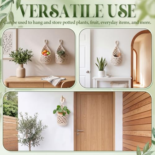 6 Pk Macrame Plant Hanger,5 x 9 Inch,White - color: White, size: 5 x 9 Inch
