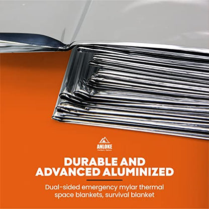 Emergency Blanket Mylar Thermal Blanket(50 Pack) Extra Large Survival Gear - color: Silver--50 Pack