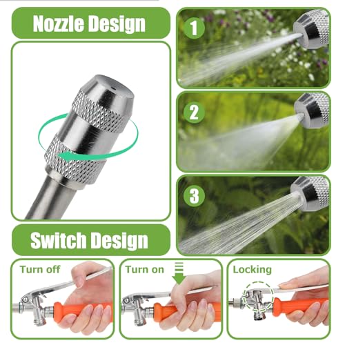 Sprayer Wand Replacement, 2 Pack 29 Inch All Metal Pump Spray Wand - color: 29 Inches Pump Sprayer Wand x 2PCS - Orange Handle