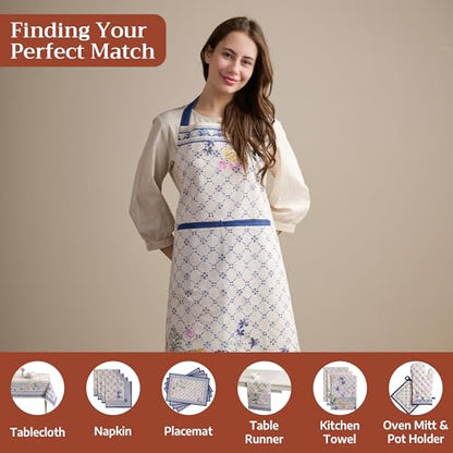 Maison d' Hermine Aprons for women with Pocket 100% Cotton (27.50"x31.50") - color: 037 - Faience