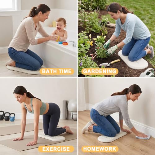 Babylush Foam Waterproof Comfortable Kneeling Pad,Beige,21×11×1.2 in - color: Light Grey